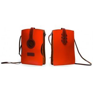 Leather and Suede Guitar Cross-Body Handbag